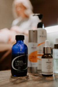 Picture of professional products used on Facials here at Garbo's Salon and Spa